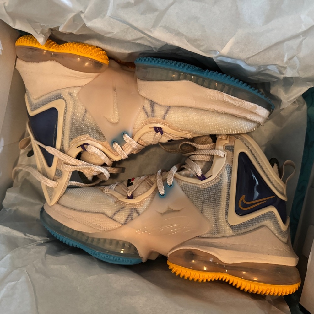 Nike Blue and Yellow High-Top Sneakers